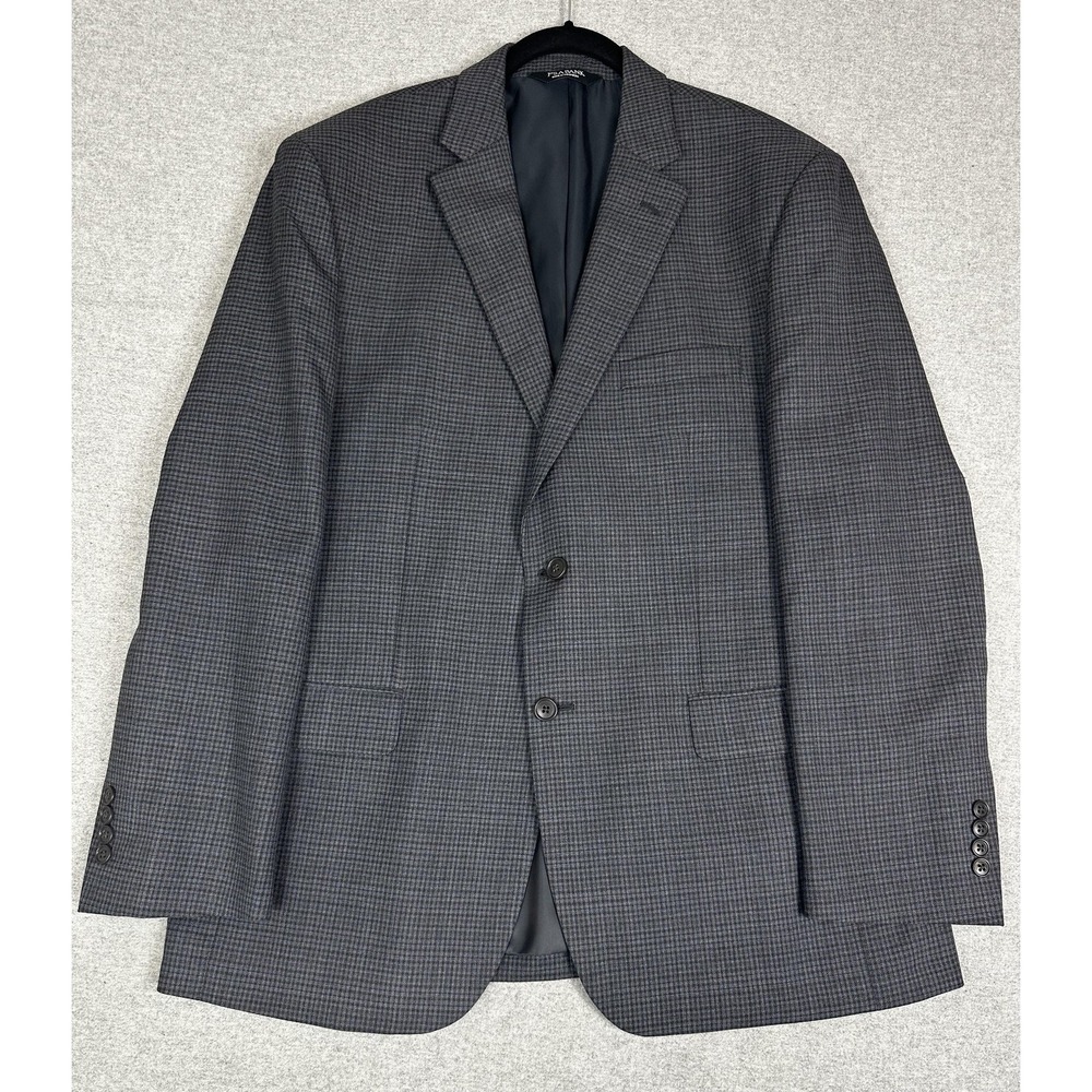 Jos A Bank Blazer Mens 42 Regular Gray Wool Traditional Fit Executive Jacket
